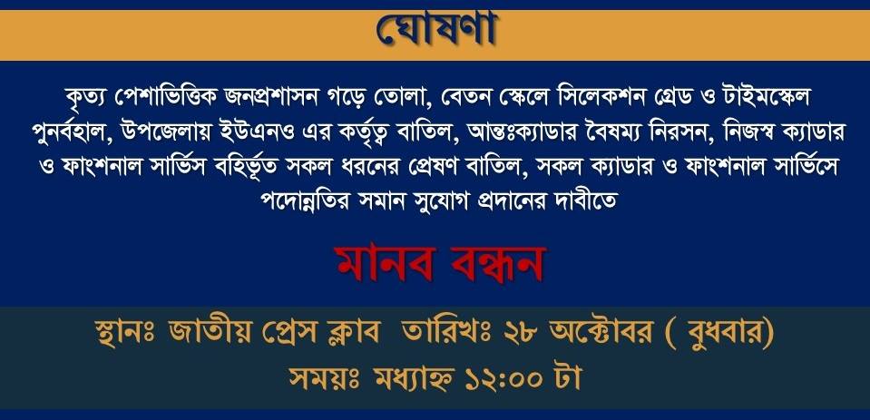 প্রক্রিচি-বিসিএস সমন্বয় কমিটির ঘোষনায় সারাদেশে চলছে মানব বন্ধন (পর্ব ১)