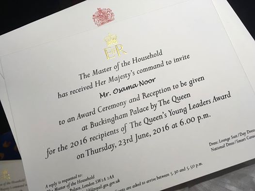 A royal invitation from Her Majesty the Queen. 