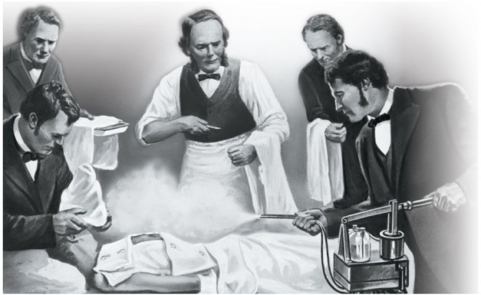 Joseph ListerÕs operating theater in the mid-1800s.