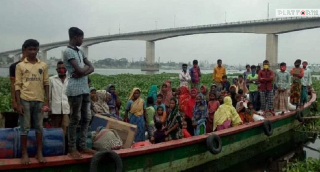 নারায়ণগঞ্জ থেকে বের হওয়ার চেষ্টায় আটক ৭৭ জন শ্রমিক